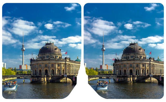 Bode Museum at the Museum Island of Berlin cross eye 3D