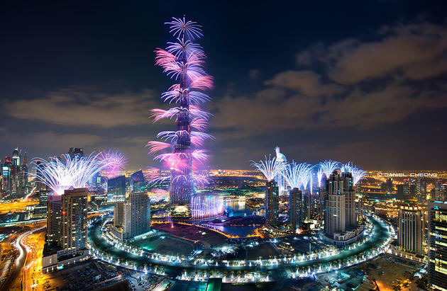 Fireworks in Dubai for 2013 celebration