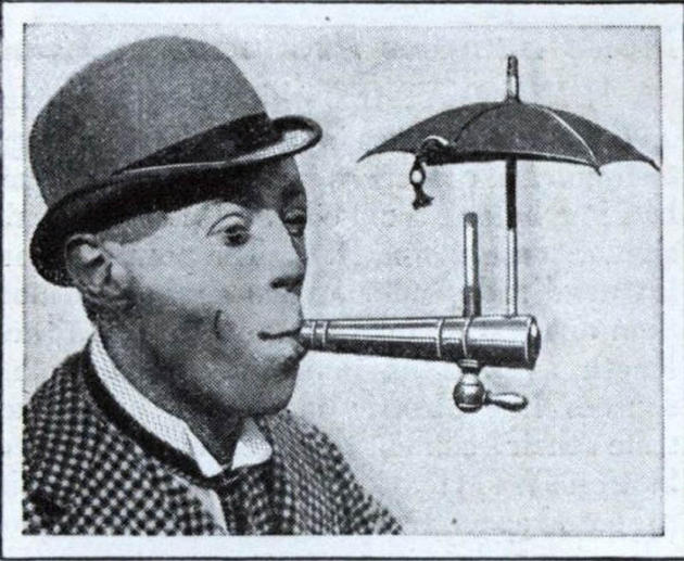 Umbrella contraption to allow smoking during the rain
