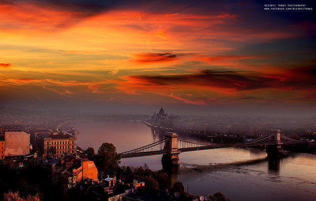 Sunrise in Budapest, Hungary