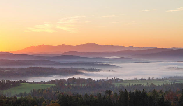 A beautiful sunrise in North Danville, Vermont.