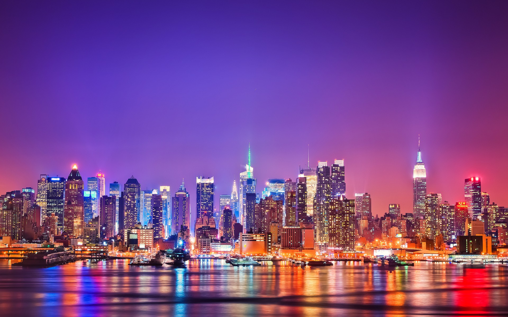 new york city skyline night