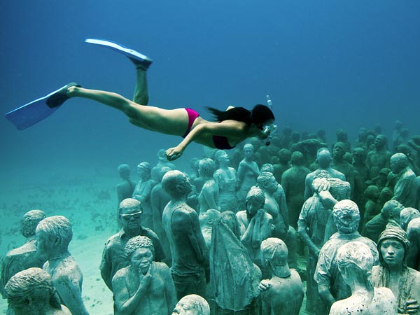 An Underwater Museum of Statues Cancun Mexico