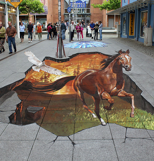 3d drawing on street