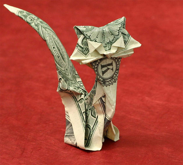 how to make money origami cat