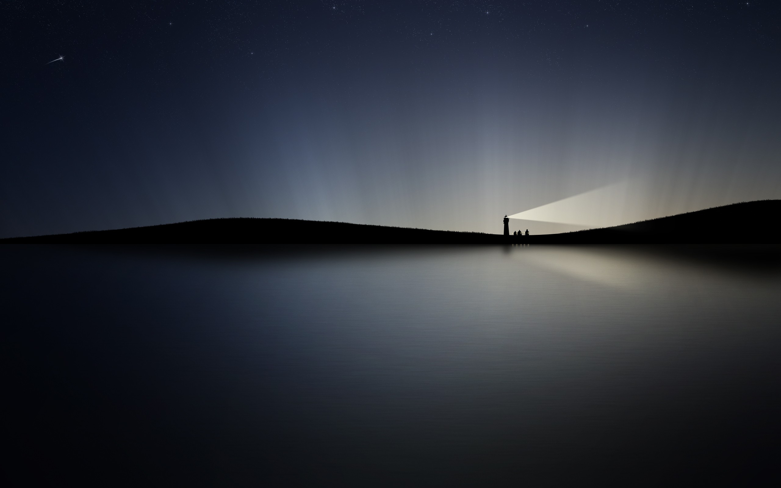 minimal lighthouse night hd wallpaper