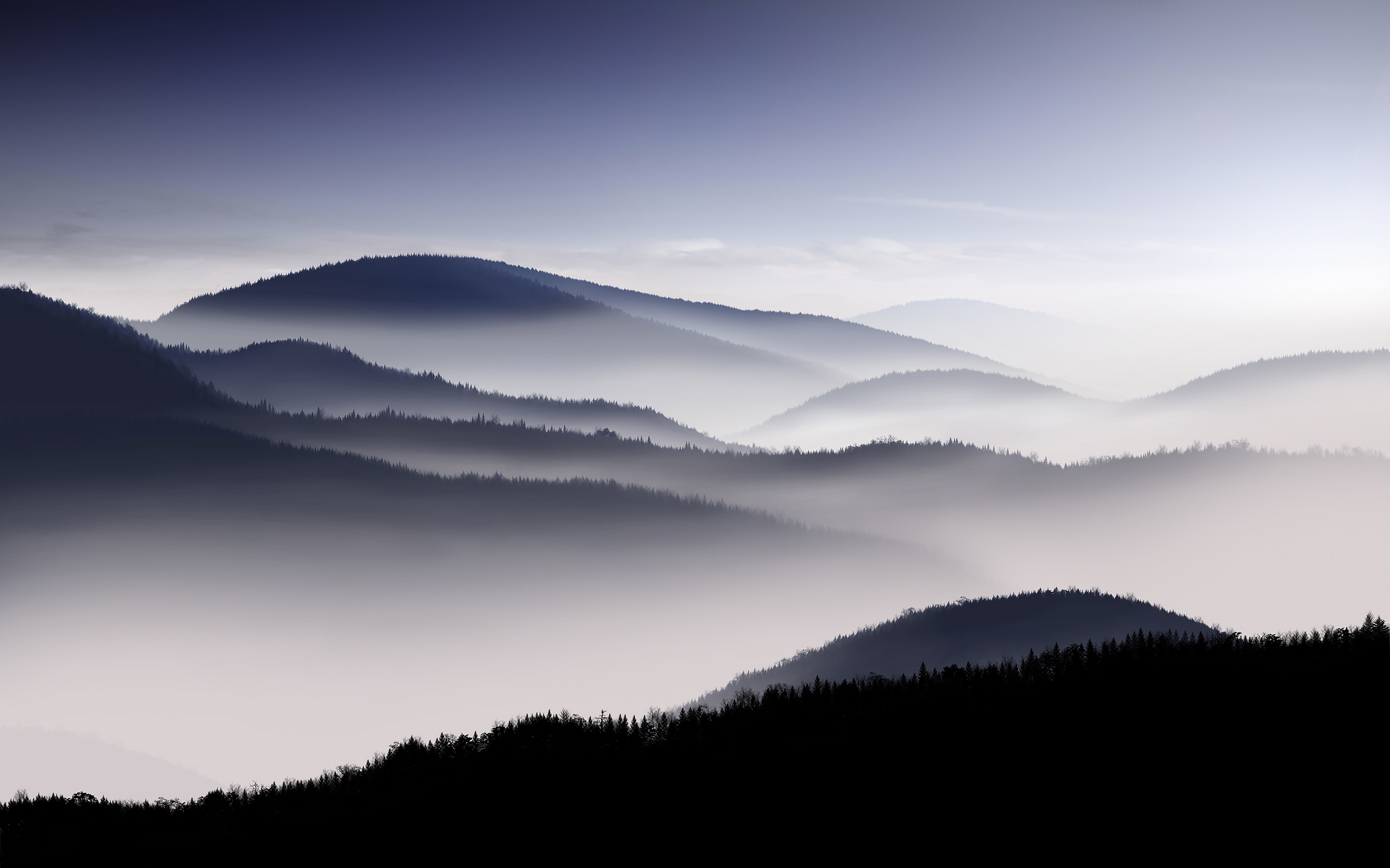 Daily Wallpaper: Foggy Hills | I Like To Waste My Time